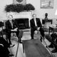 Ray Irani (right) meets US president George W. Bush in the White House on Sept. 25, 2006.